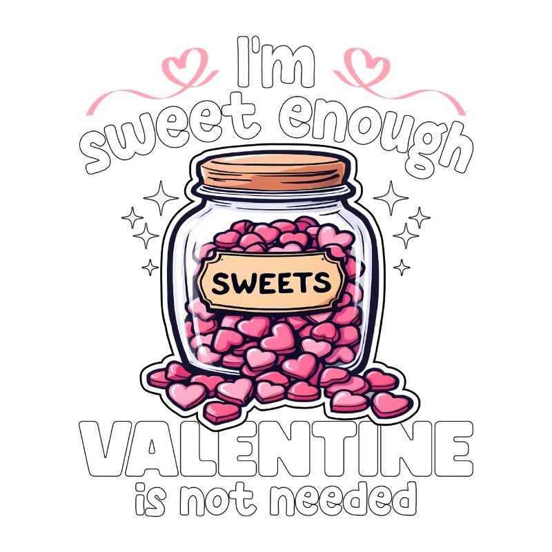 ICH BIN SÜSS GENUG, VALENTINSTAG WIRD NICHT GEBRAUCHT - GESCHENK