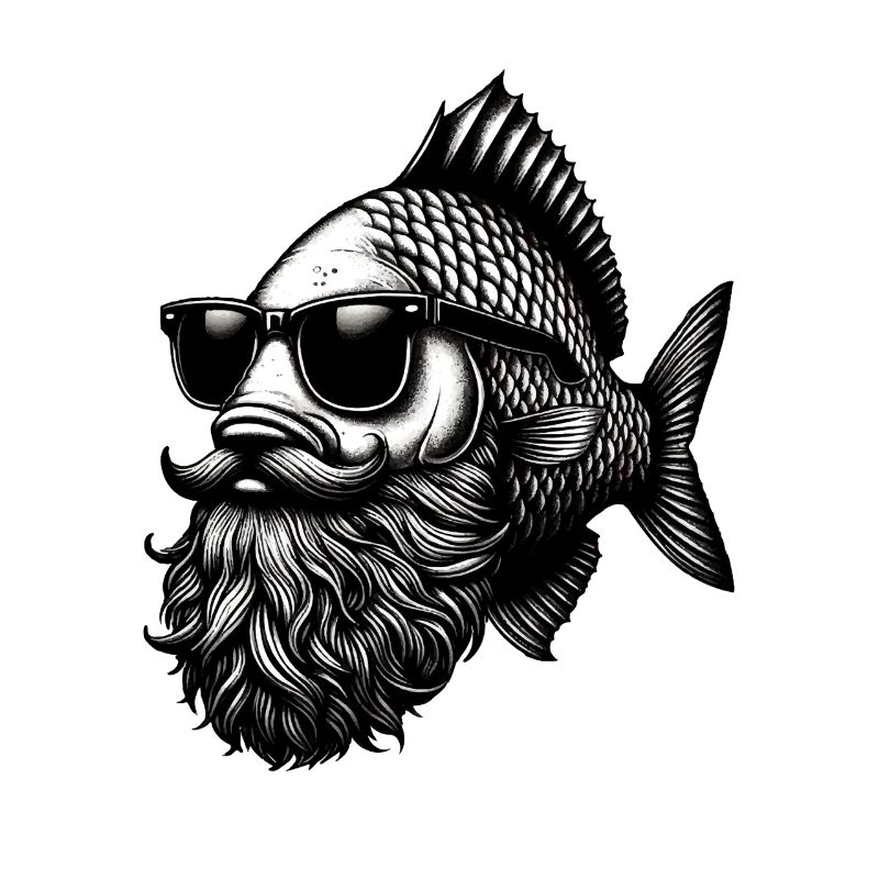 Cool Hipster Fish Man Carp Mustache Hat