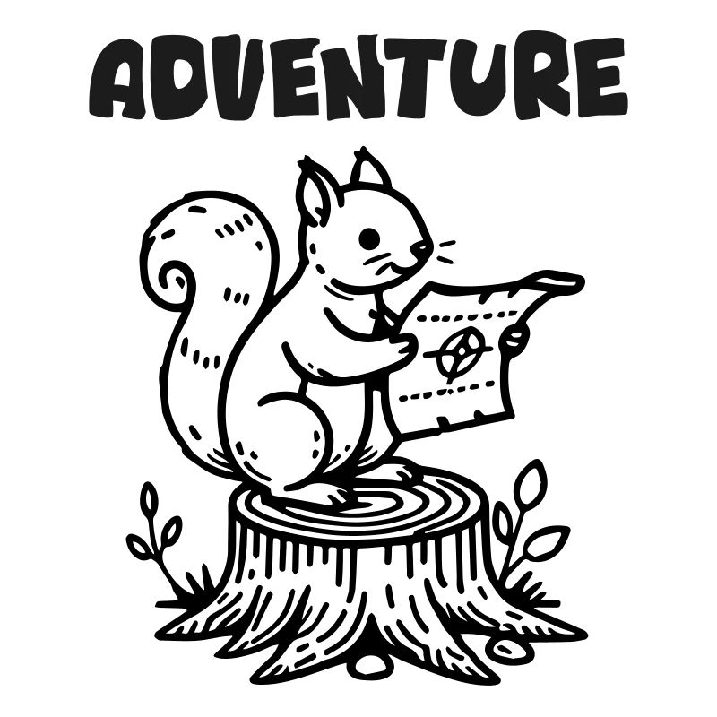 Eichhörnchen mit einer Karte - "Abenteuer" Design