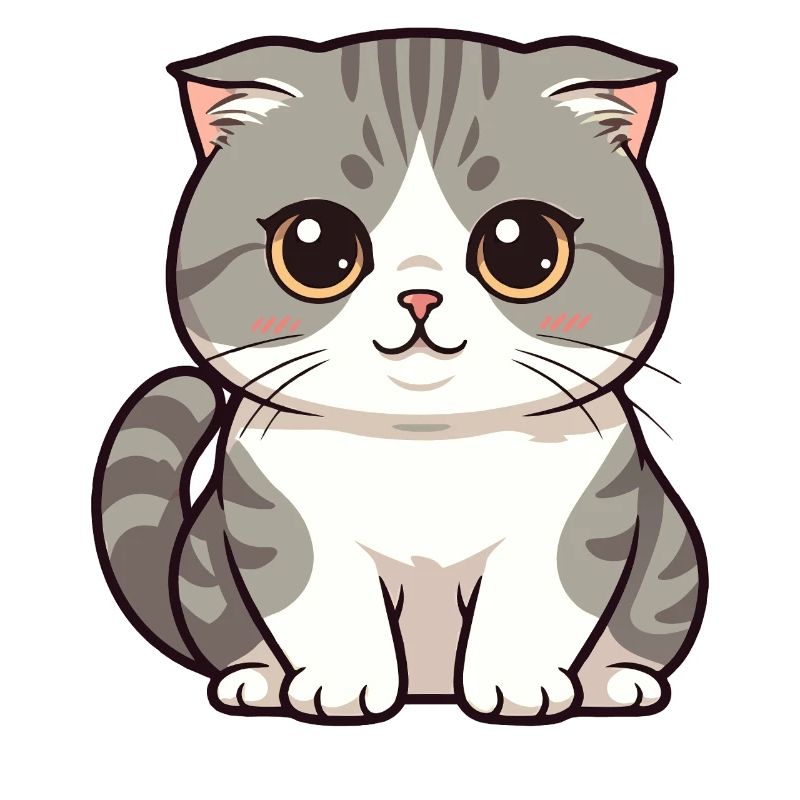 Mignon dessin animé de chat kawaii