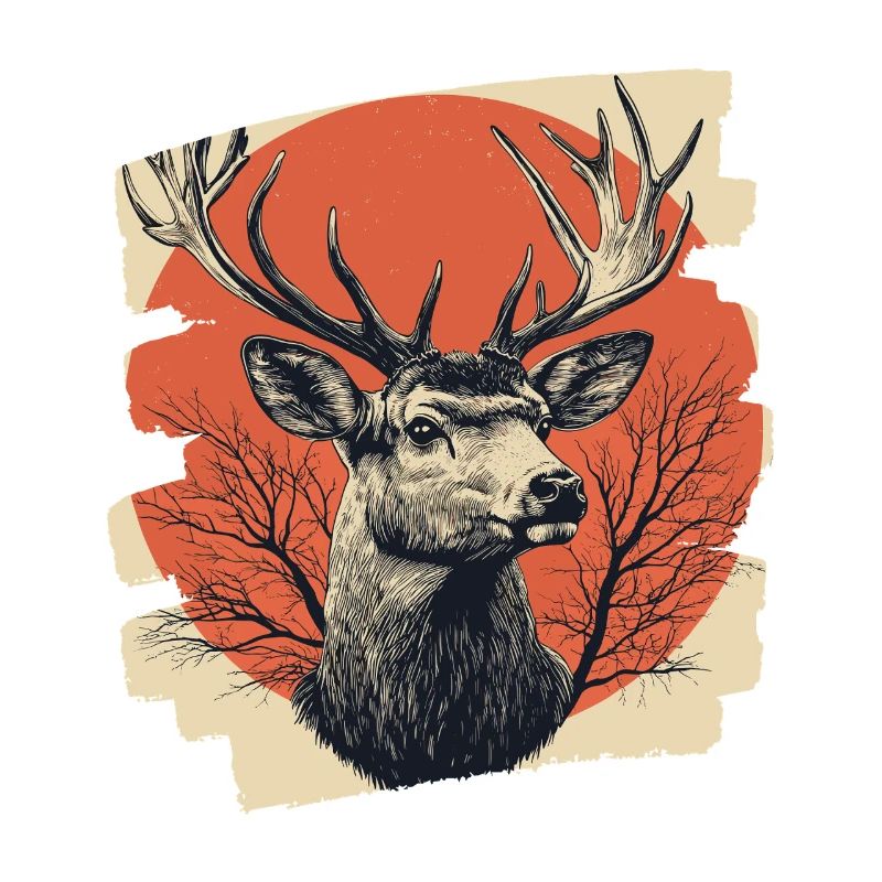Hirsch mit Geweih