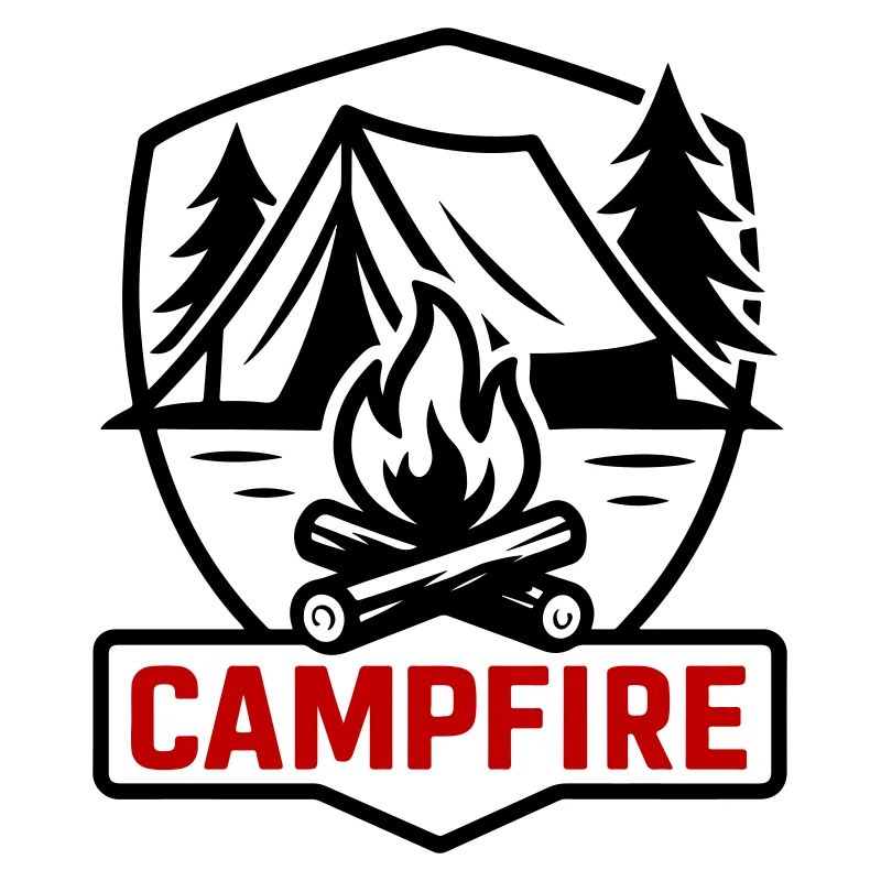 Tente de camping feu de camp