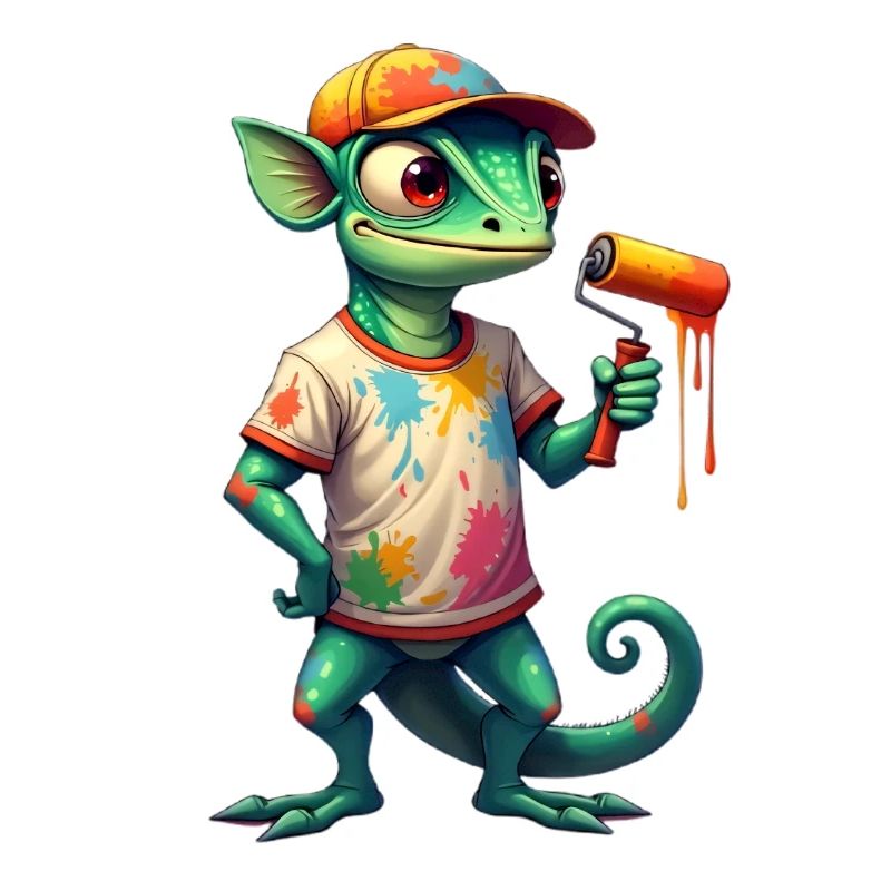 Chameleon as a painter
