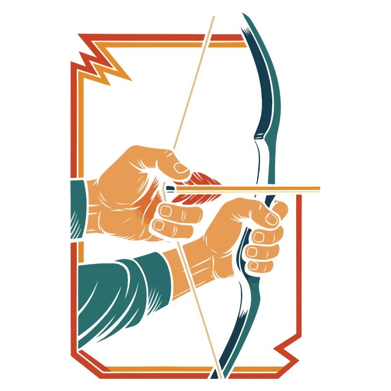 archery bow target archer hands retro