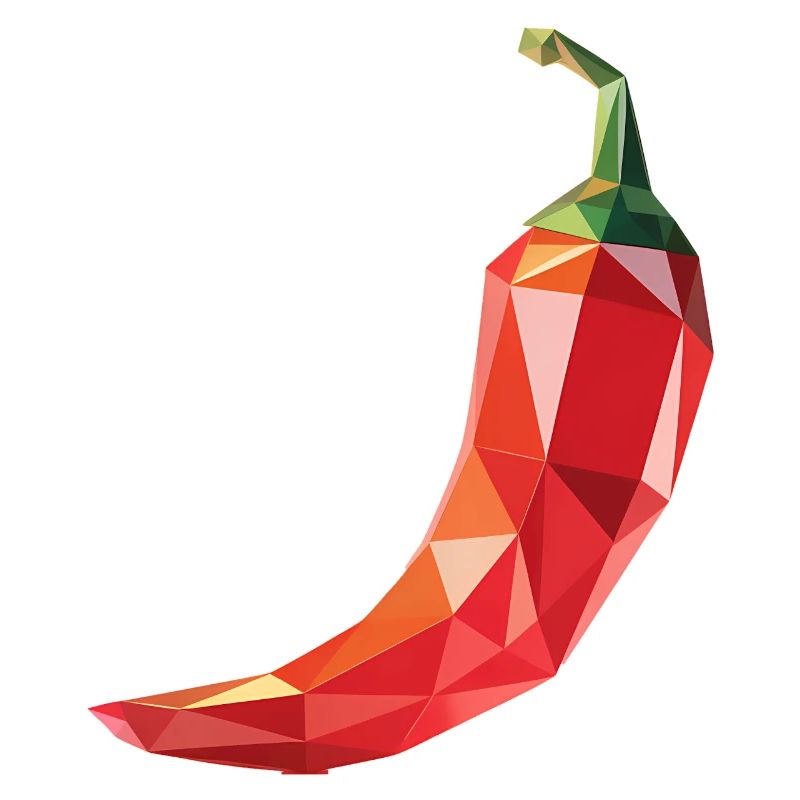 Piment - Cool Low Poly Logo Végétal