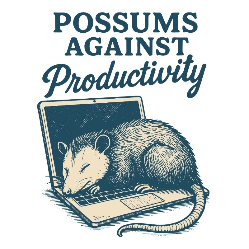 Possums Against Productivity Funny Meme Tee