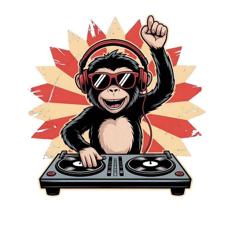 Monkey DJ dans le cercle du soleil