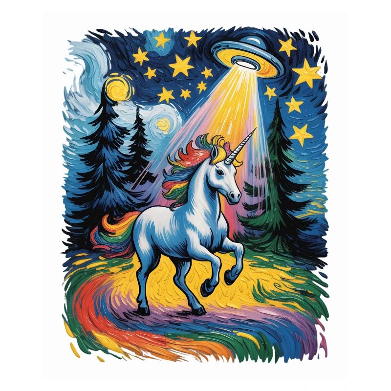 Leuchtendes Einhorn im Sternenrausch