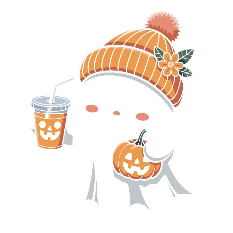 Ghost Pumpkin Spice Latte Halloween Fun