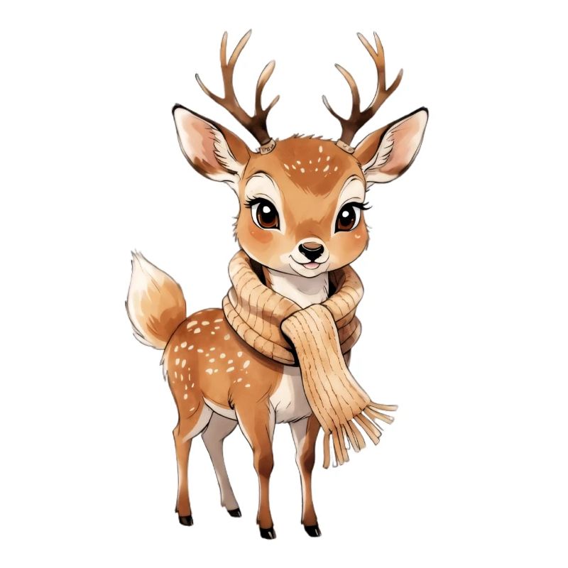 Cerf d’hiver avec écharpe