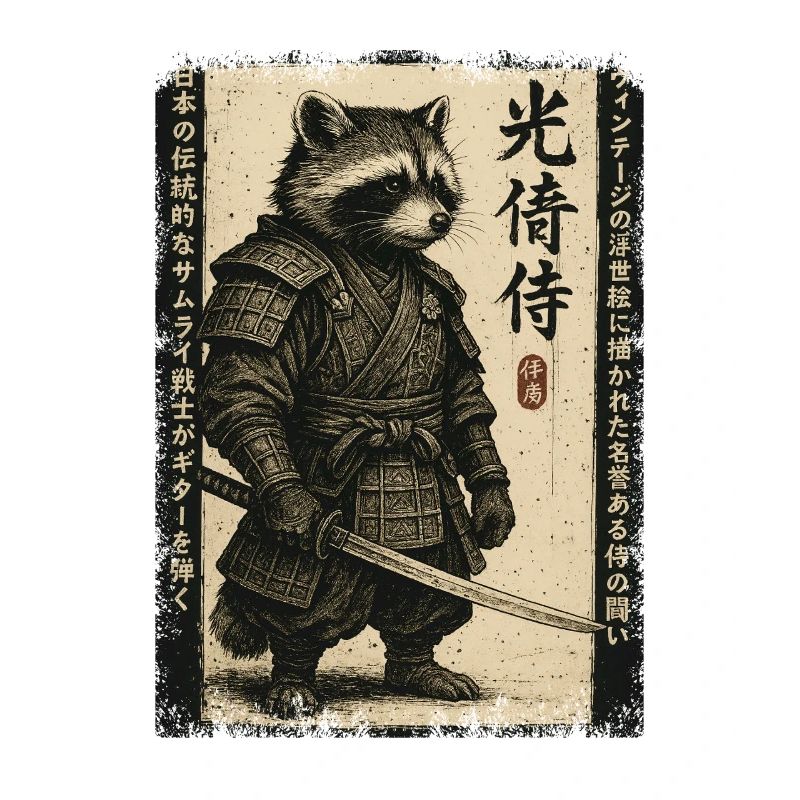 Samurai Raccoon, Anime Graphic Japanese Warrior