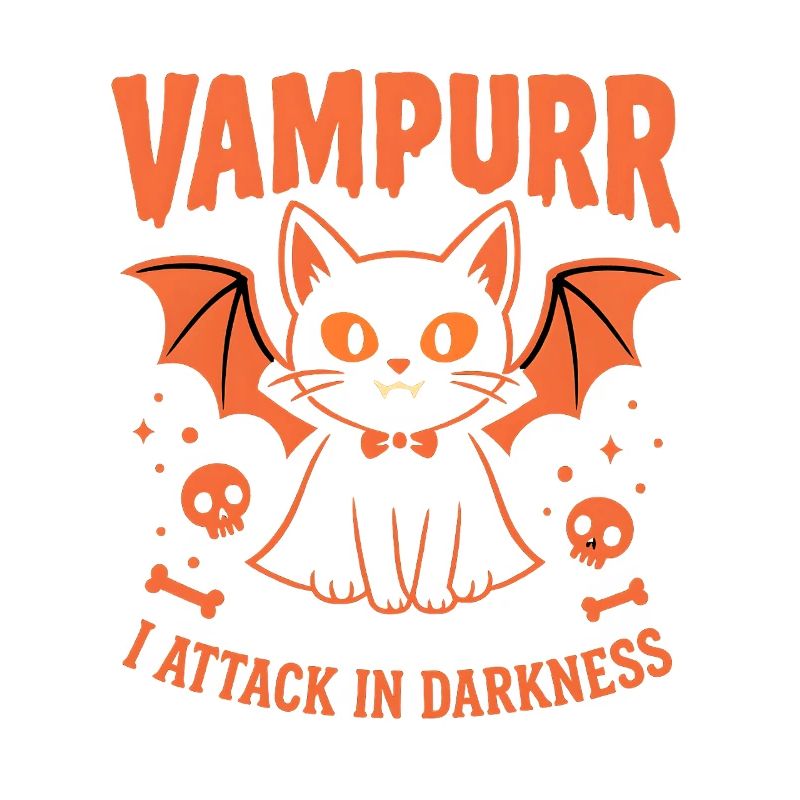 Vampurr – Graphique d’Halloween de chat vampire mignon