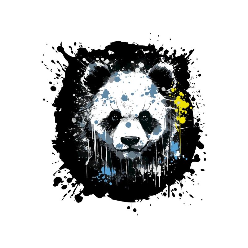 Art éclaboussé d’encre de panda