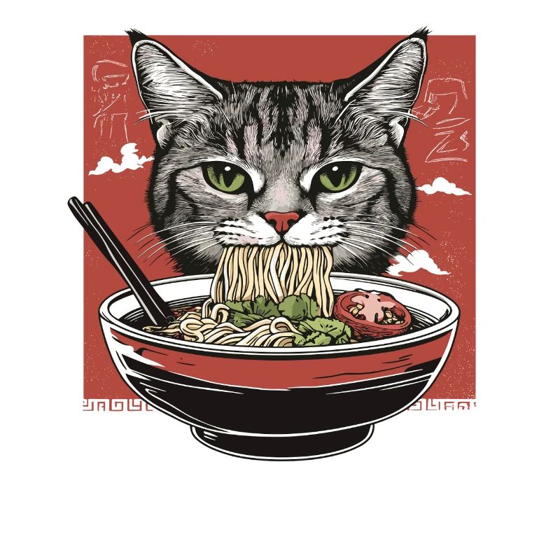 Chat aux ramen
