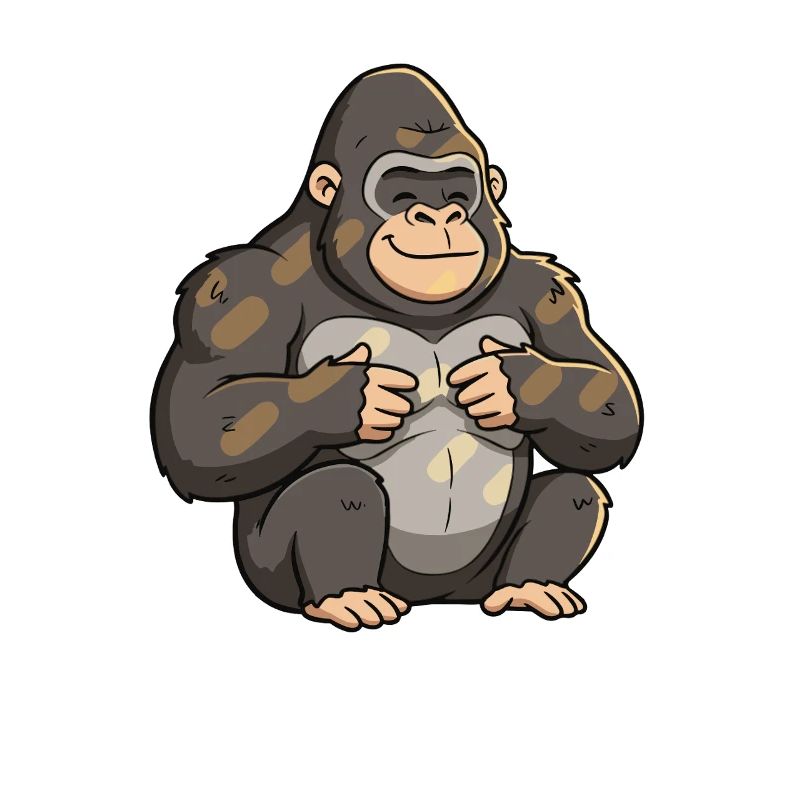 Smiling gorilla mascot