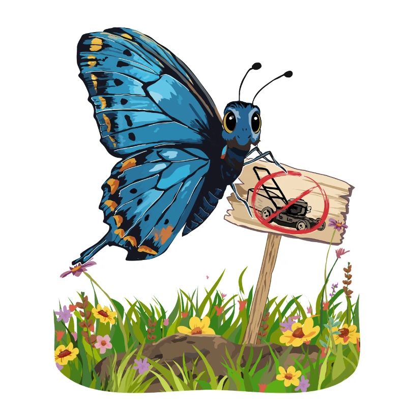 Papillon avec un signe pour plus de défi nature