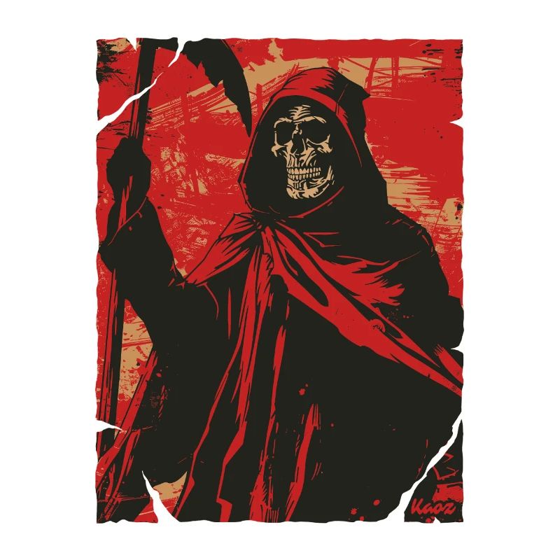 Red Shadow Grim Reaper Skull Skeleton