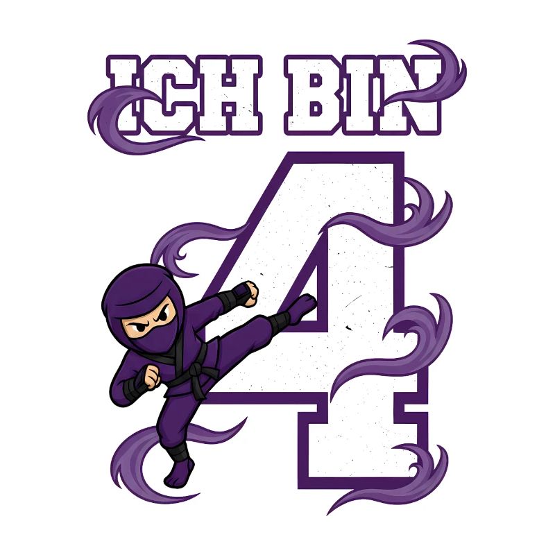 Ich bin 4 Ninja 4. Geburtstag Lila Karate