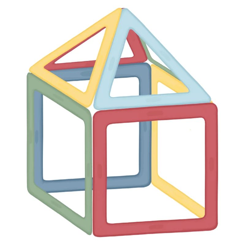 Colorful Cube Block Composition