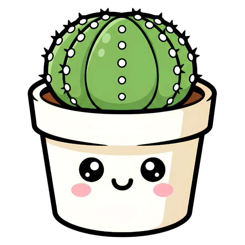Cactus Kawaii dans le pot