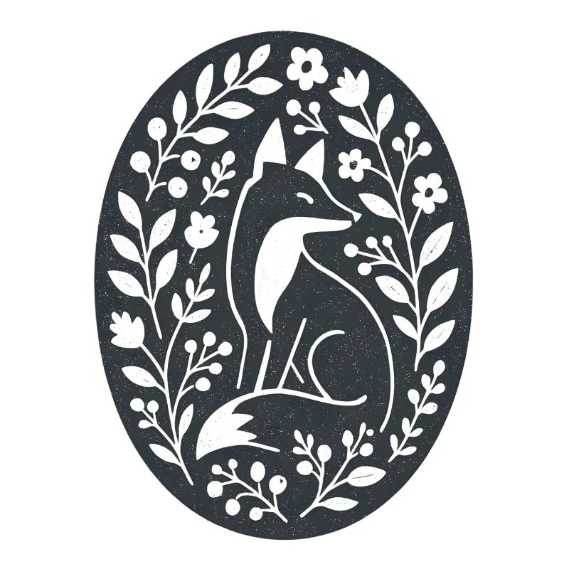 Fox | Animaux de la forêt, fleurs, art populaire