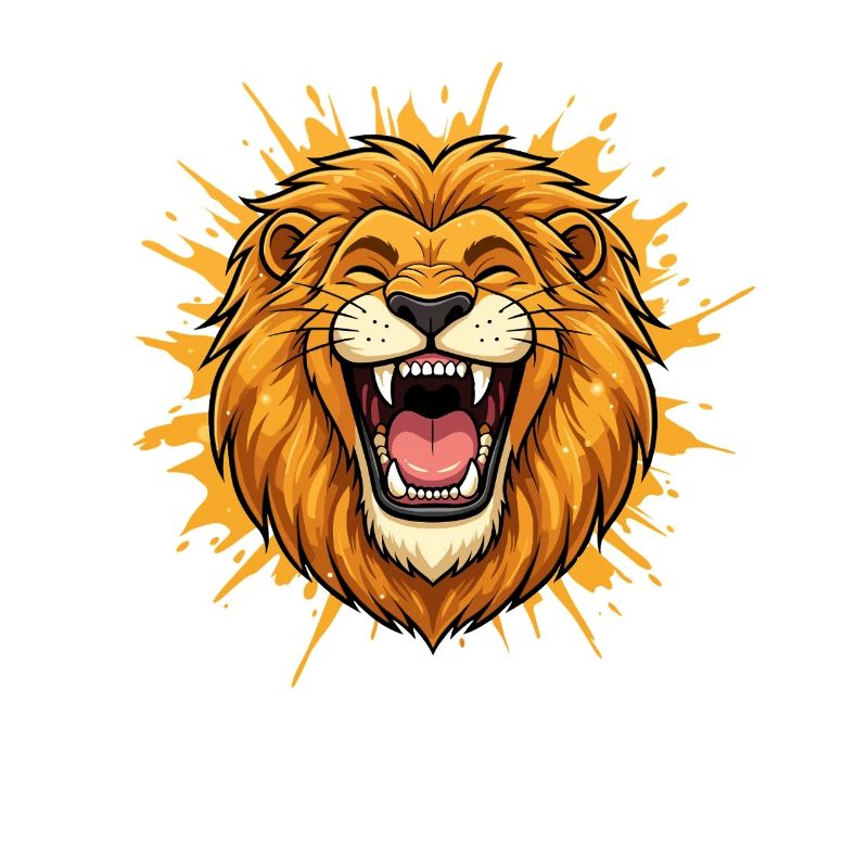 Tête de lion en choc coloré