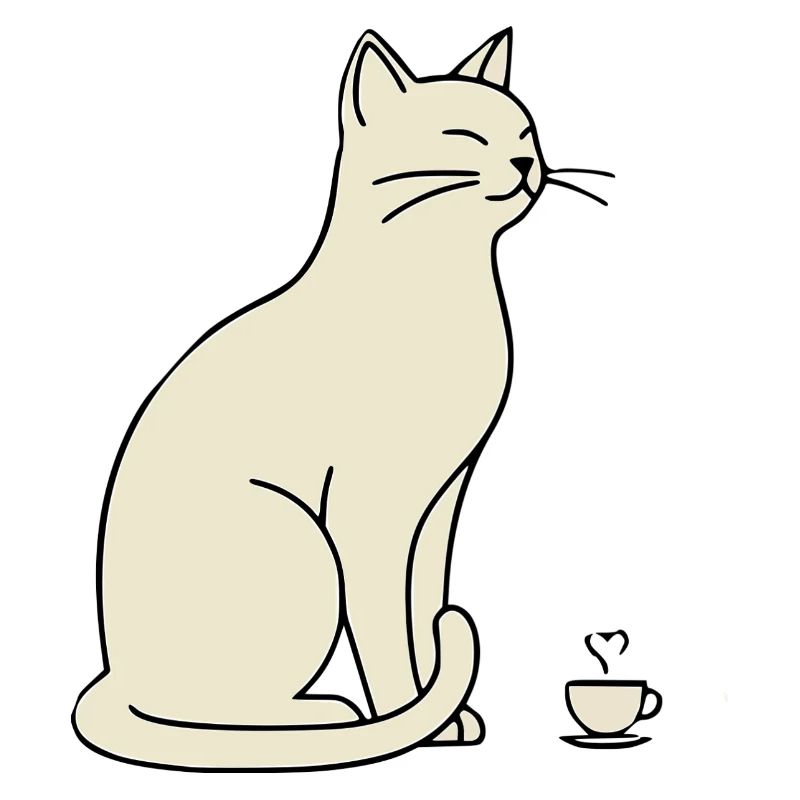Minimalist Silhouette Cream Cat