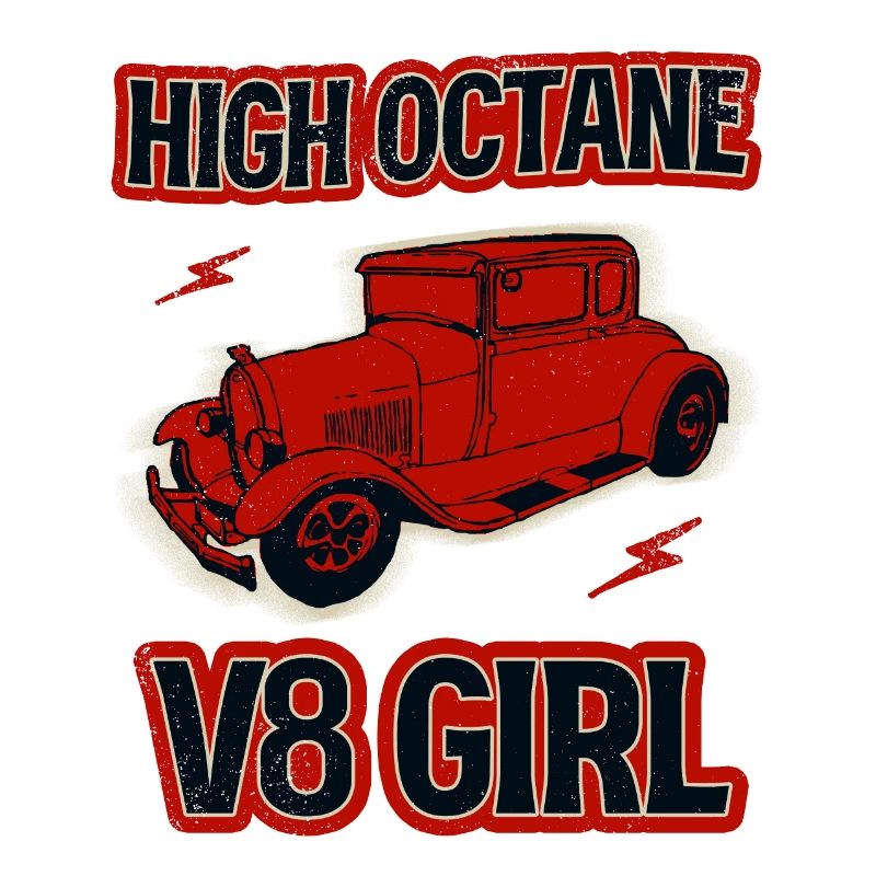 High Octane V8 Girl Retro Car