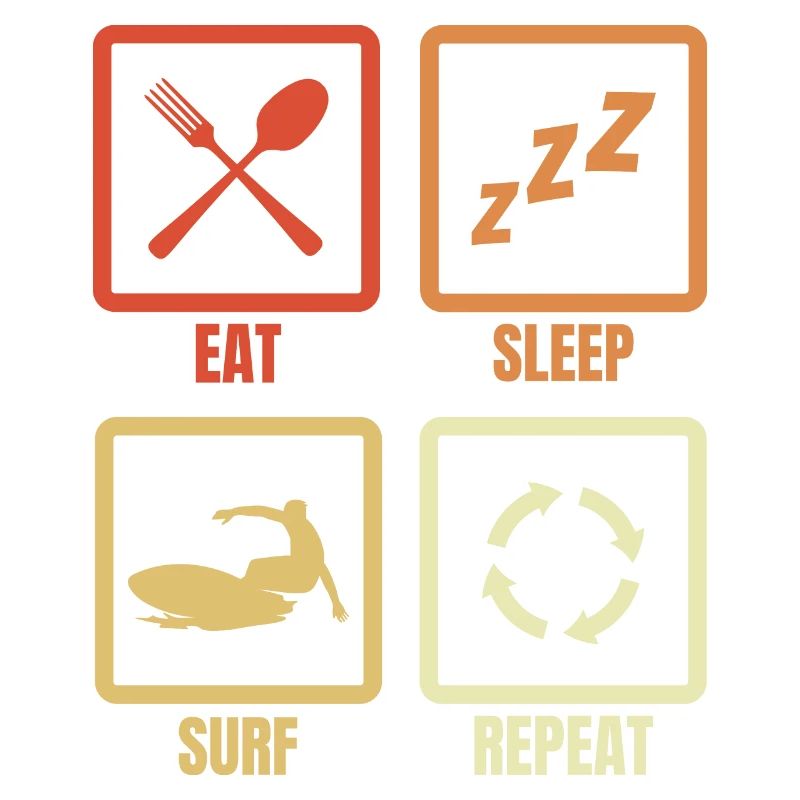 Manger Dormir Surfer Répéter
