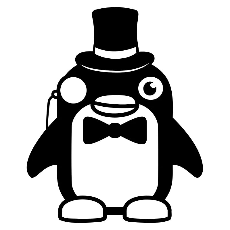 Pingouin Gentleman Sir M. Monocle Haut de Forme