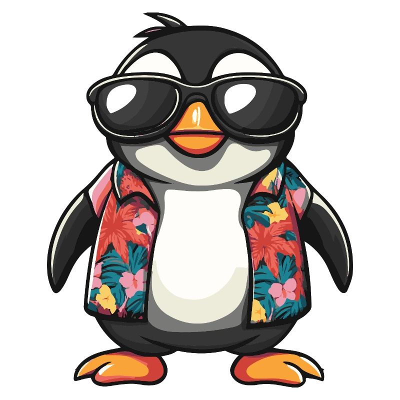 Pinguin Comic Urlaub
