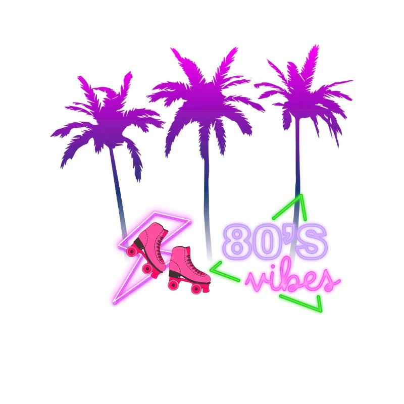 Neon 80s Palm Trees Neon Skates
