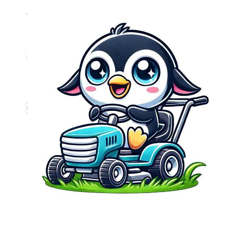 Pinguin Traktor Gartenbau Landschaftsgärtner
