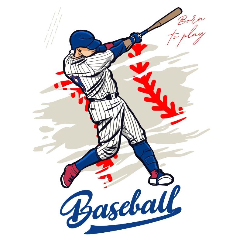 Dynamic Baseball Swing Illustration