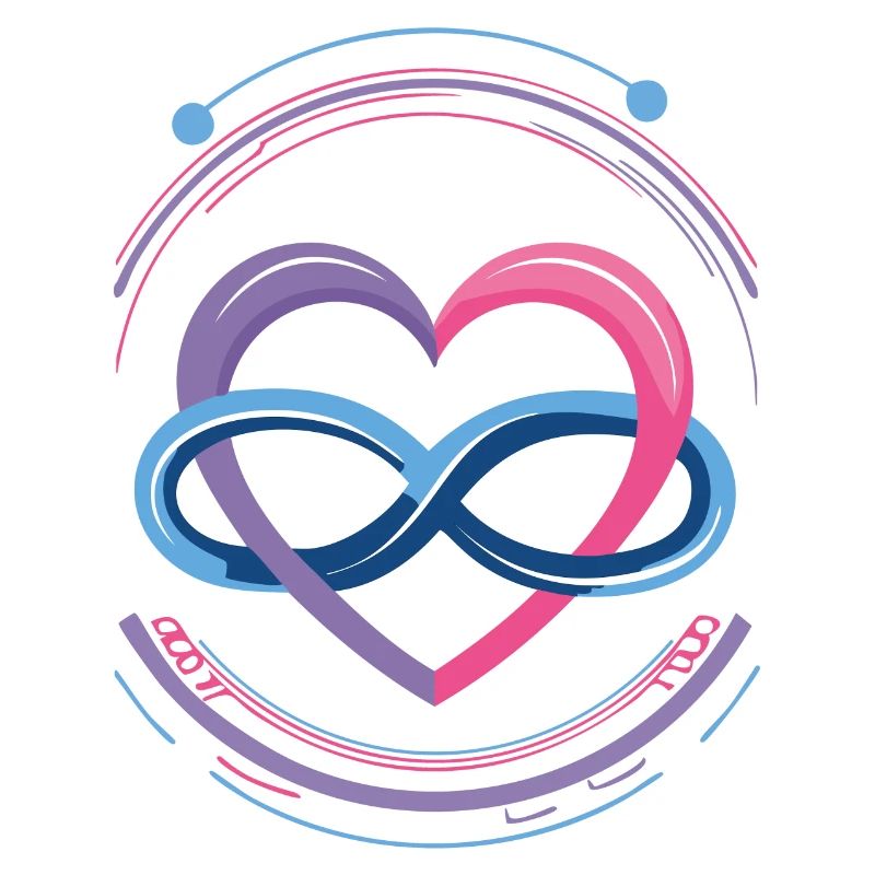 Symbole du polyamour en deux couleurs
