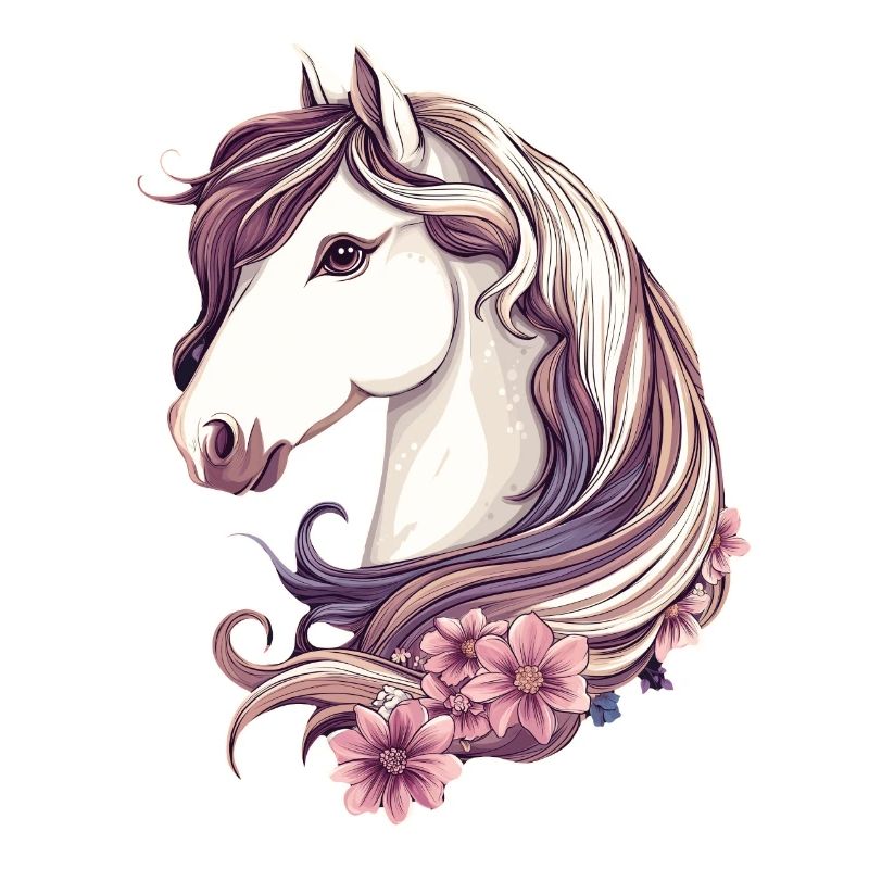 Pferd mit Blumen