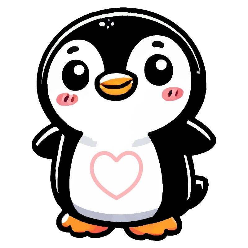 pinguin comic heart
