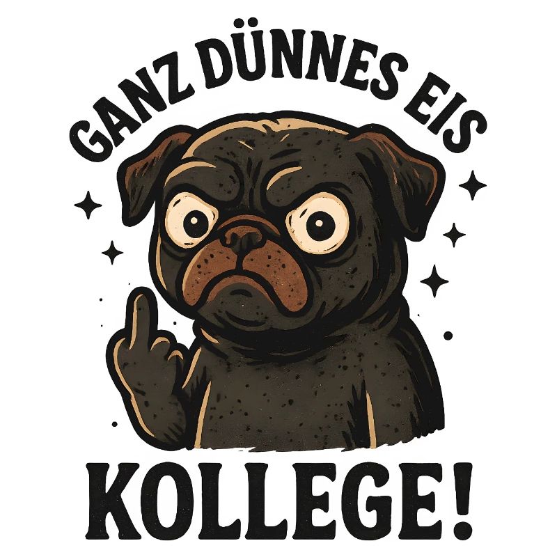 Very thin colleague pug dog