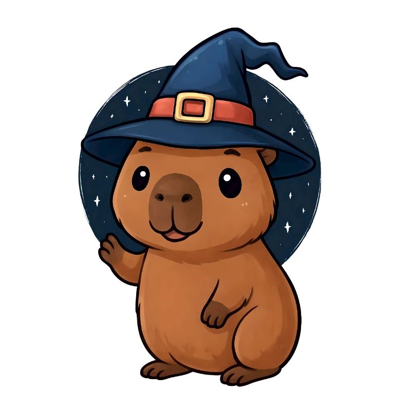 Halloween Capybara Wizard Costume Gift