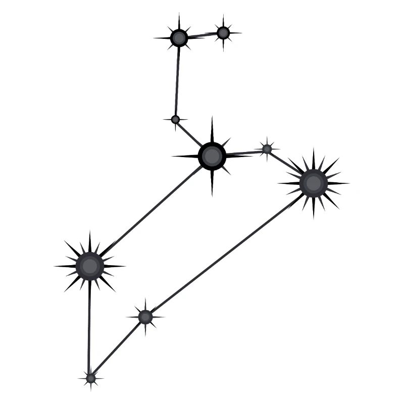 Löwe Sternbild Sternzeichen Schwarz & Grau