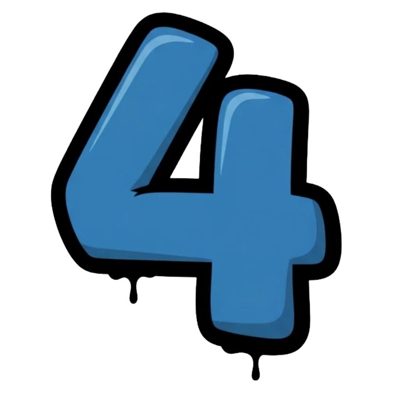 Graffiti Blue 4 chiffres Design