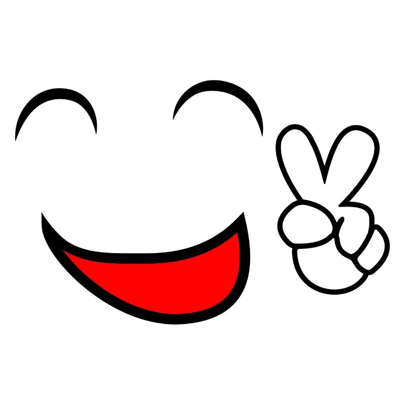Comic Lachen Smiley Gesicht Peace Smile Geschenk