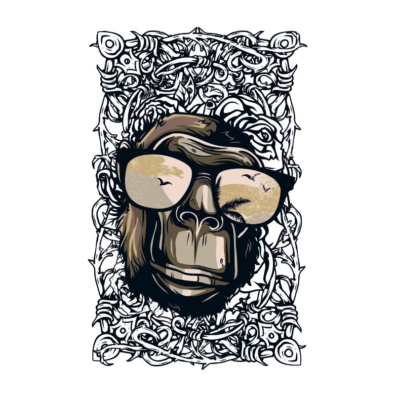singe cool avec des lunettes de soleil
