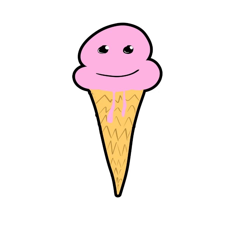 lächelnde Eis Kugel mit Konus