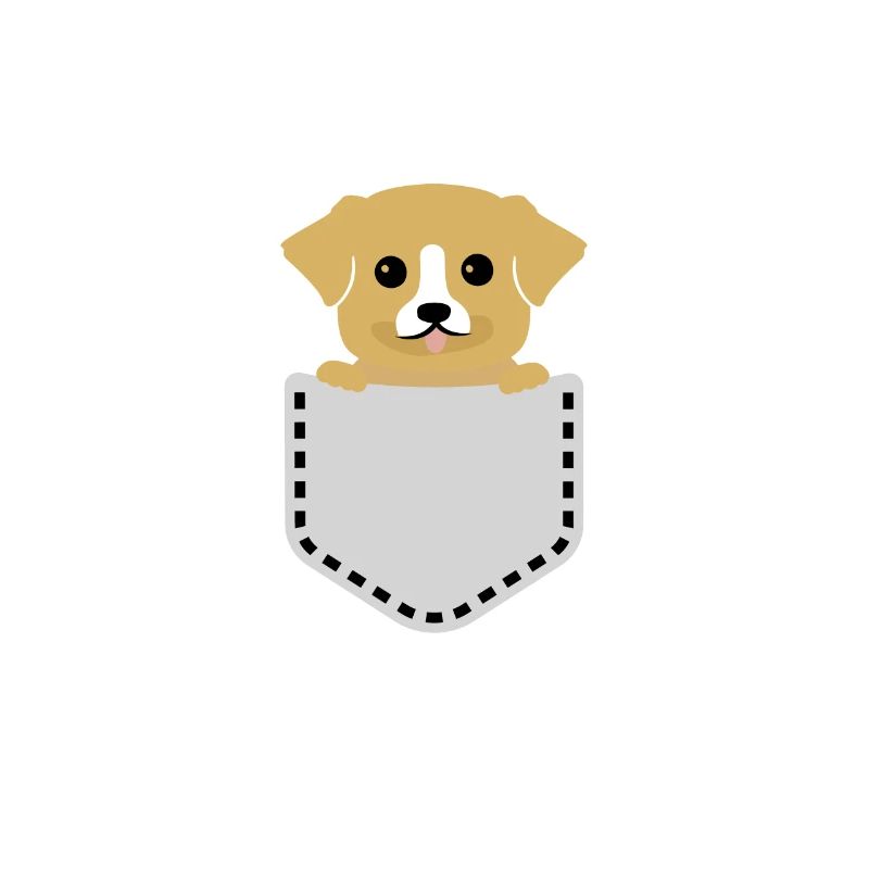 Chien doux dans un sac