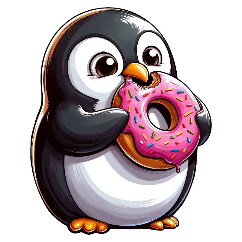Mignon pingouin beignet dessin animé Crazy Candy