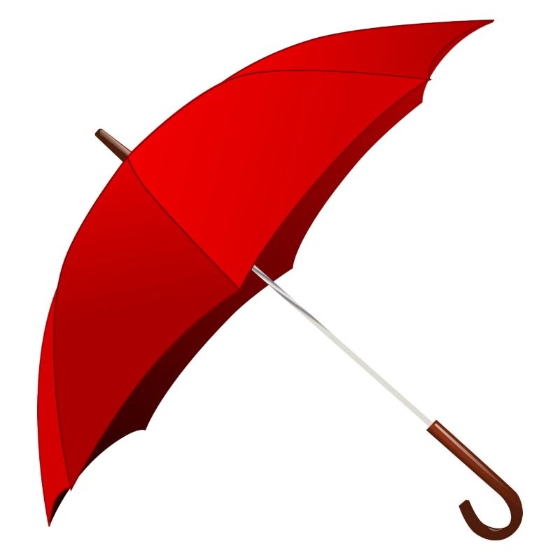 Roter Regenschirm aufgespannt. Geschenkidee