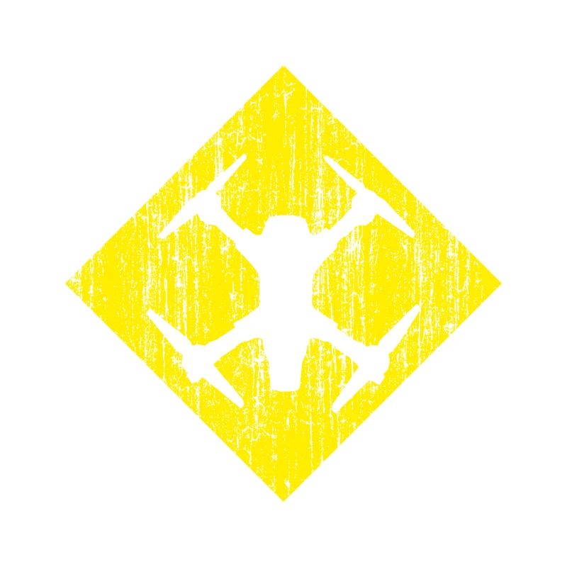 Cool drone shield in check shape on a yellow background