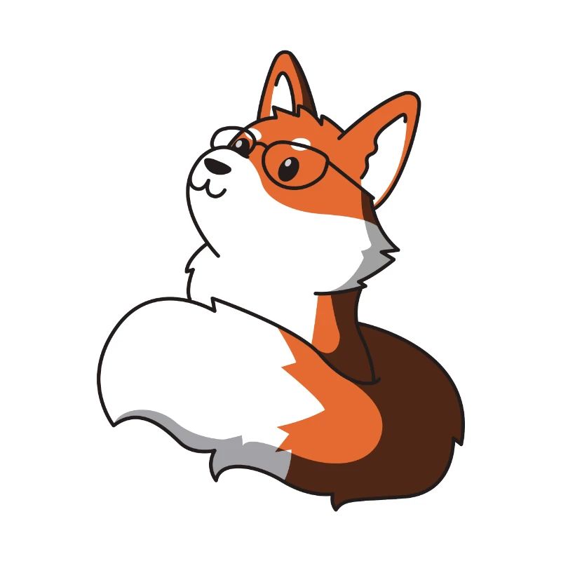 Sly fox with glasses gift idea nerd idea