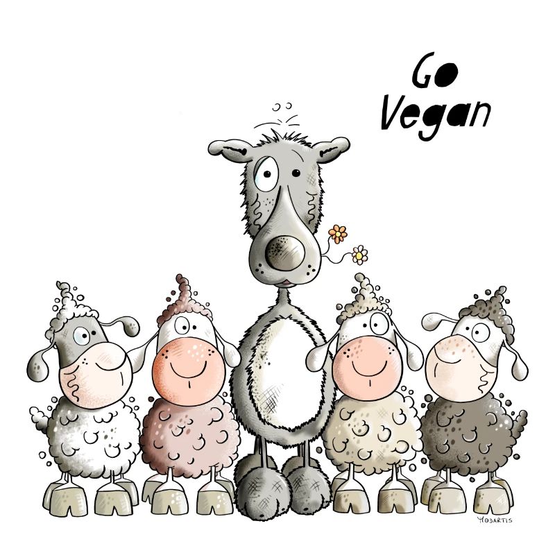 Go Vegan Wolf And Sheep - Comic